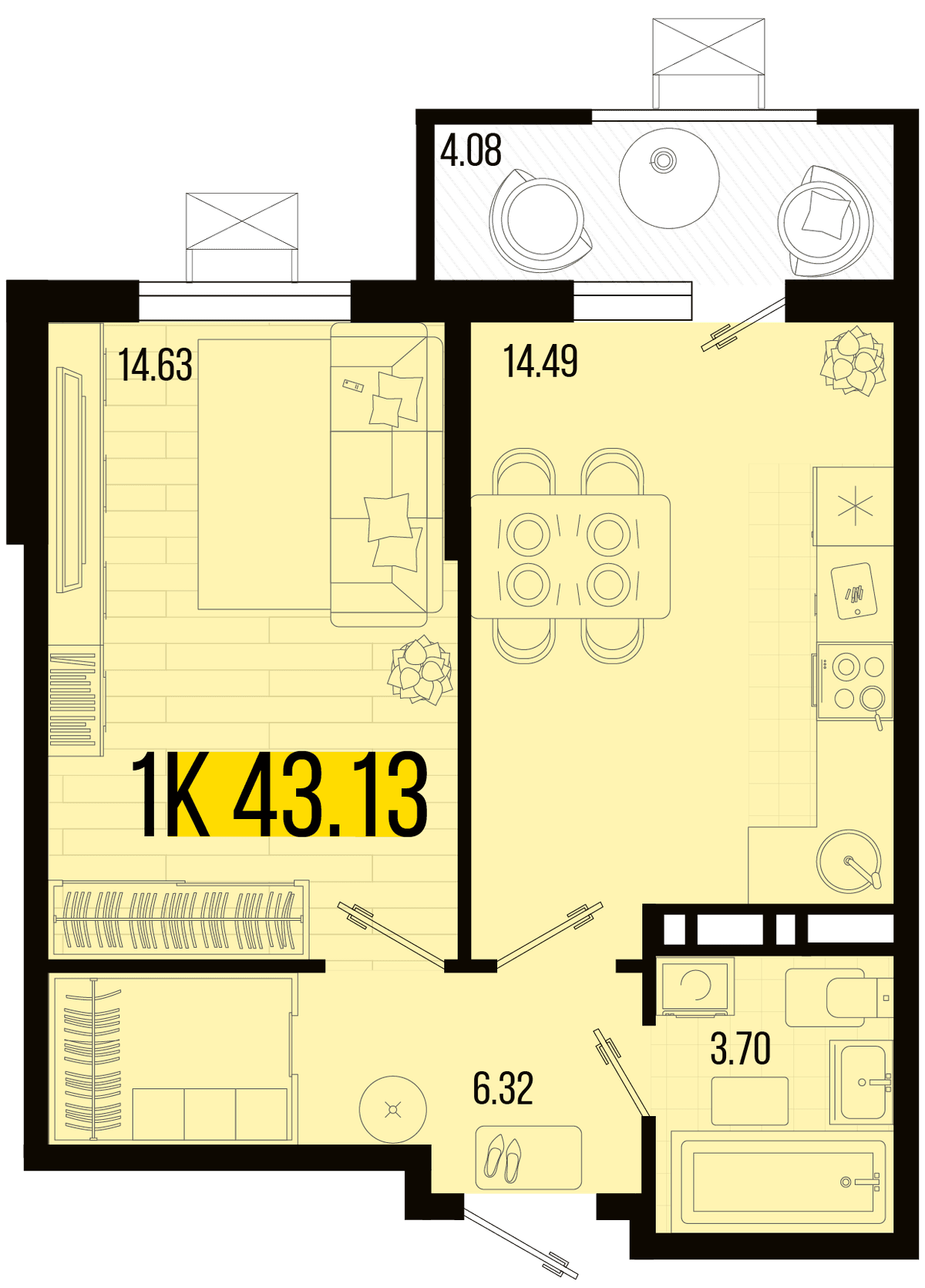 1-к, 41.09 м² · Цветной бульвар