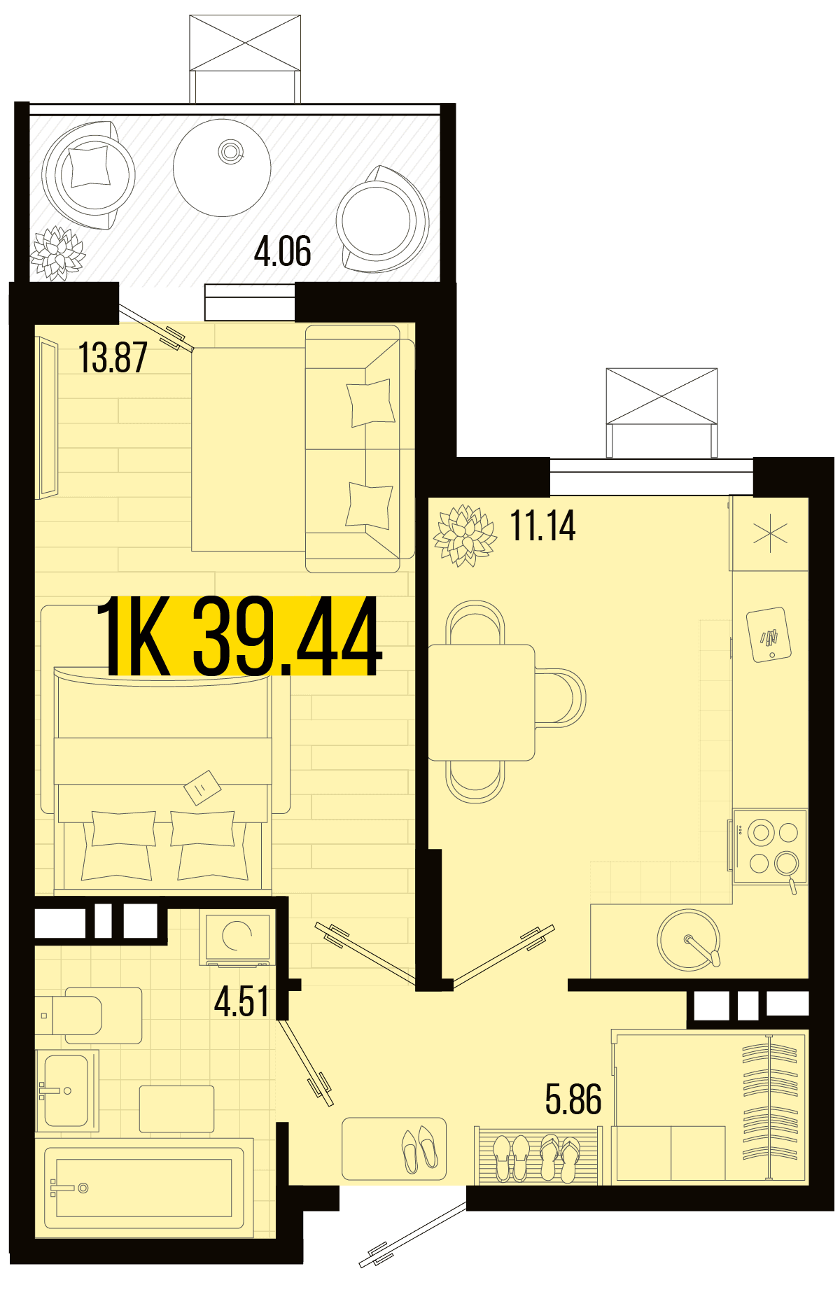 1-к, 37.41 м² · Цветной бульвар