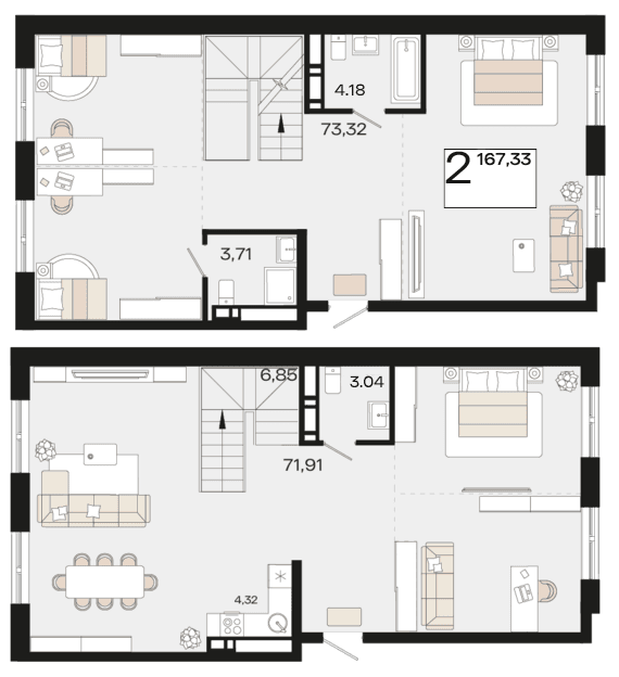 2-к, 167.33 м² · Патрики
