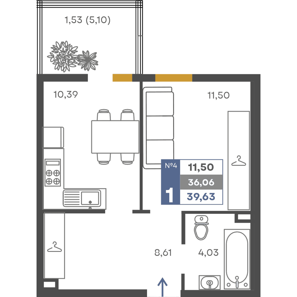 1-к, 36.06 м² · Сфера