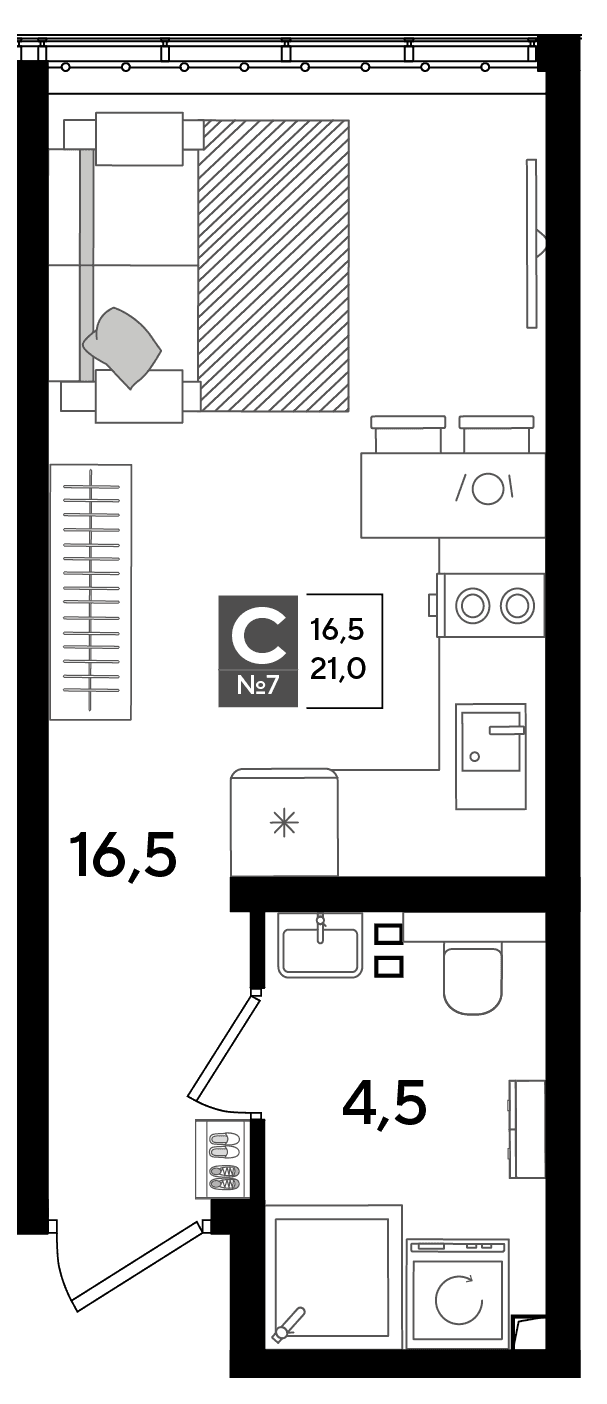Студия, 21 м² · DОГМА ПАРК