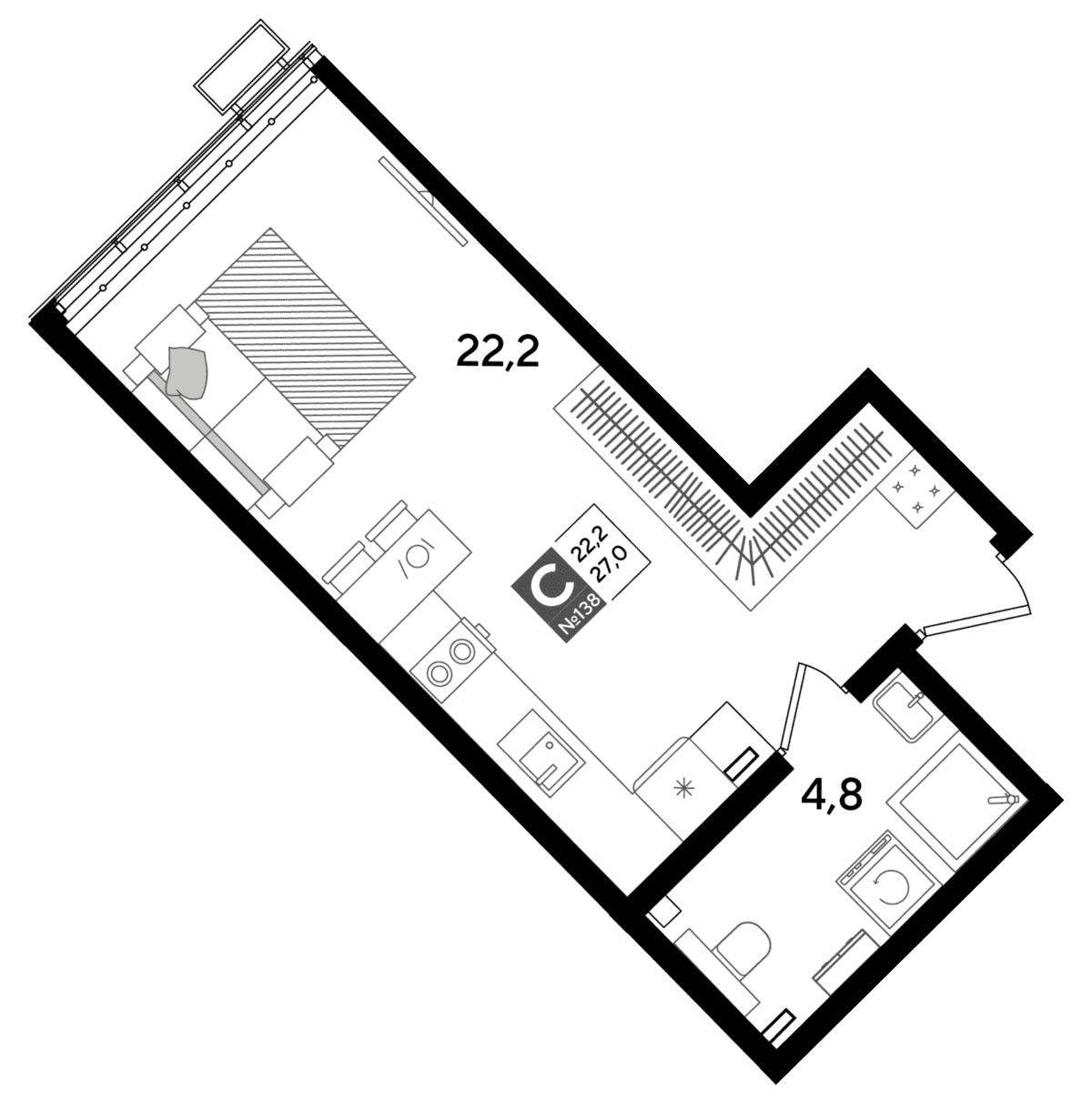 Студия, 27 м² · DОГМА ПАРК