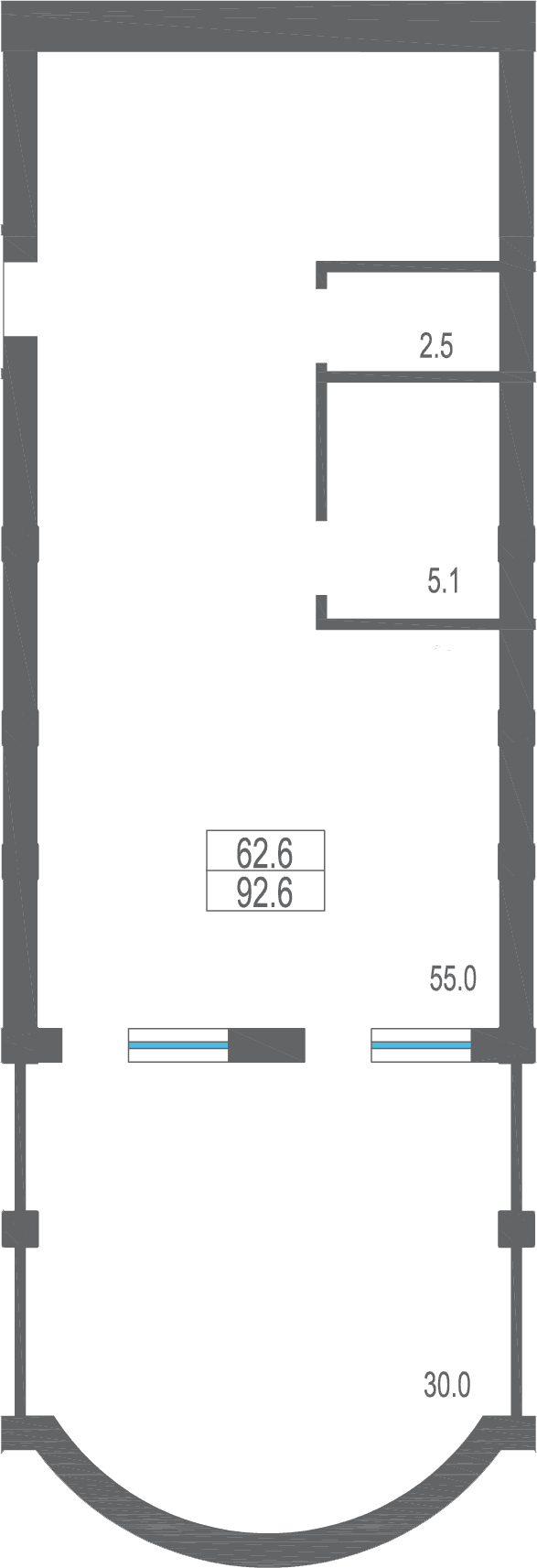 Студия, 92.3 м² · Garden Palace