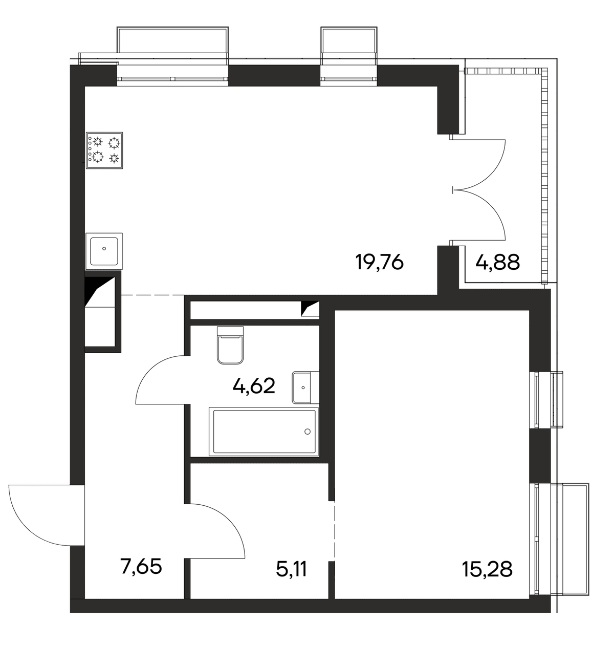 1-к, 57.3 м² · Ана-Юрт