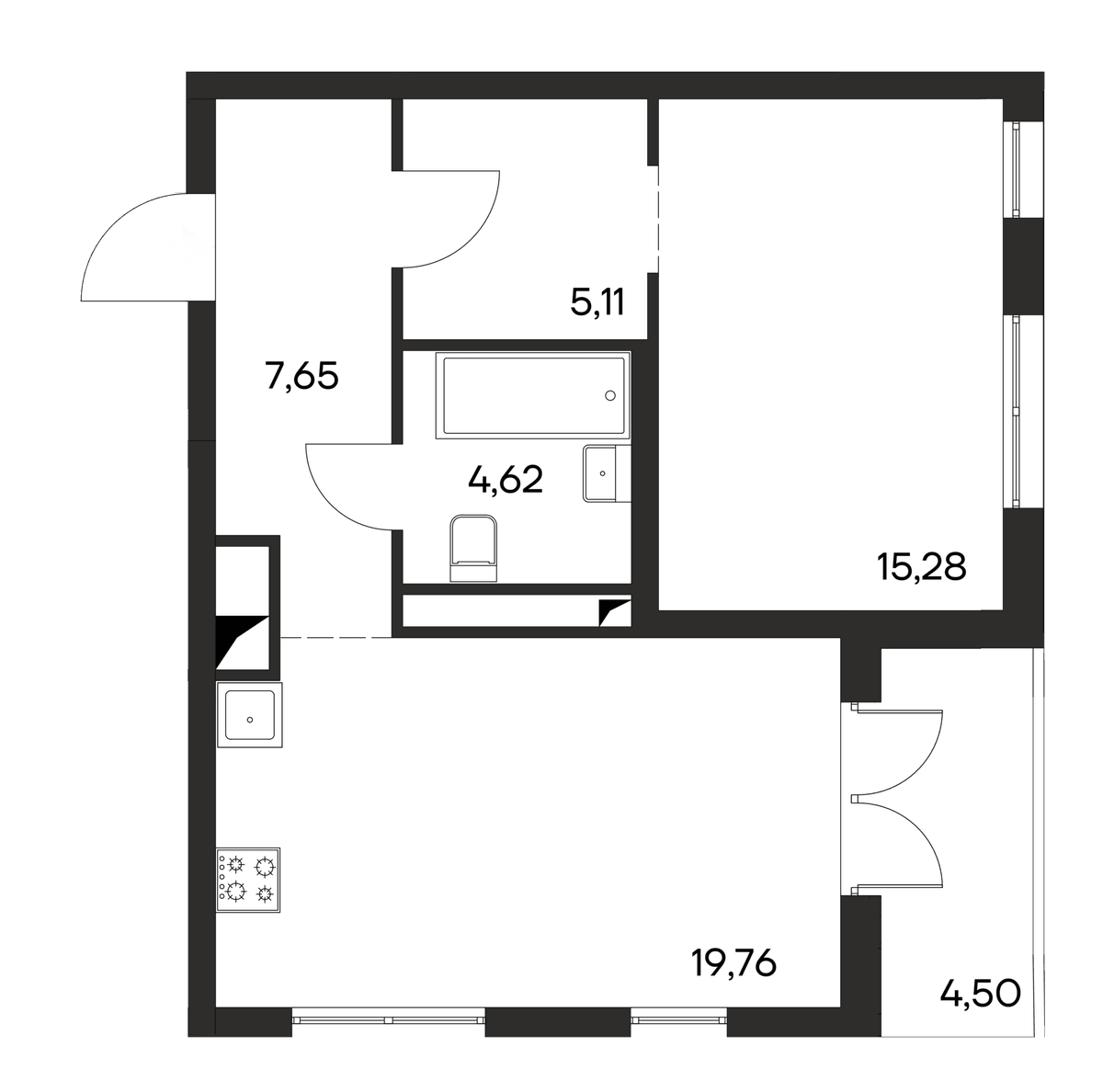 1-к, 56.92 м² · Ана-Юрт
