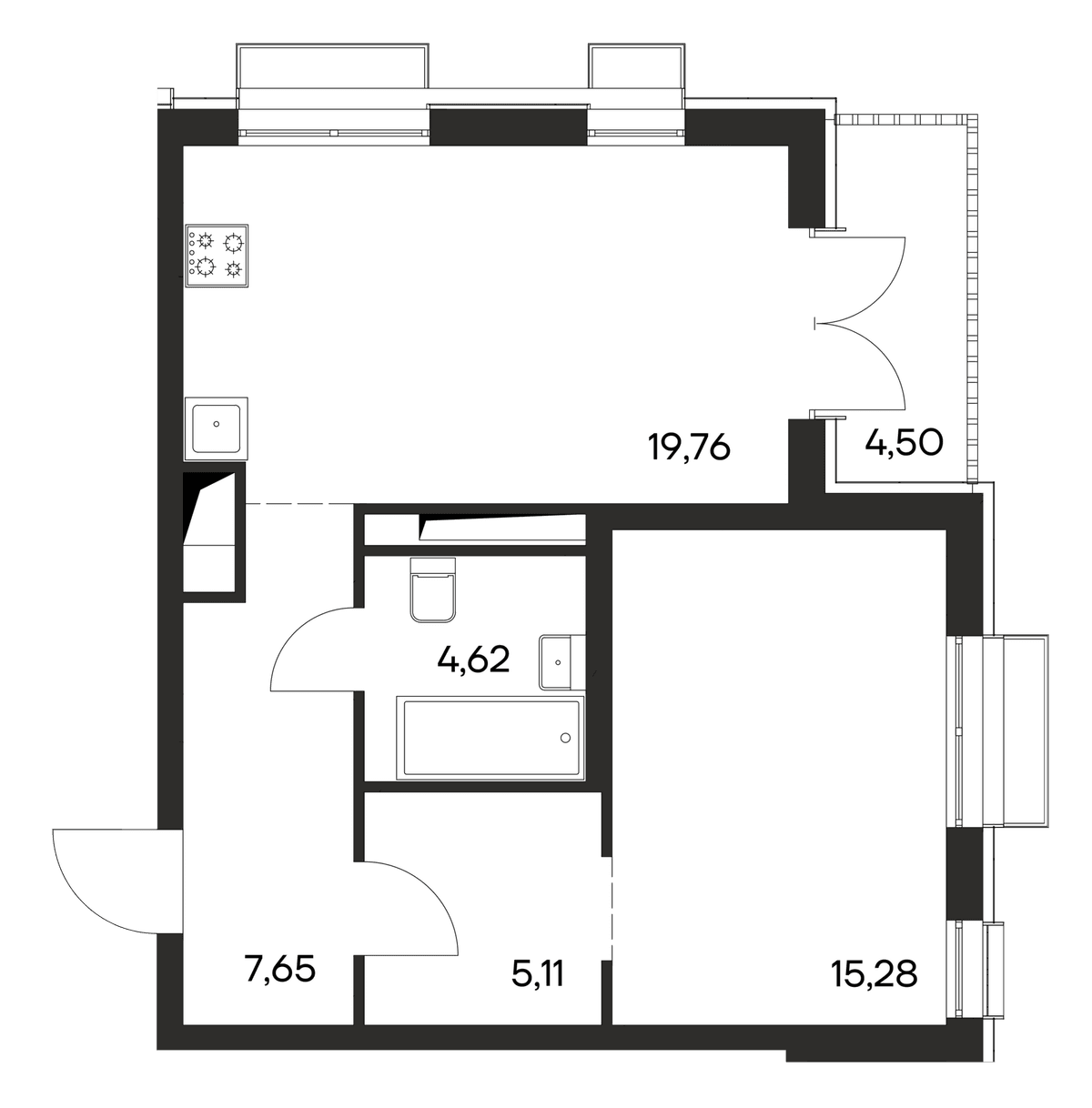 1-к, 56.92 м² · Ана-Юрт