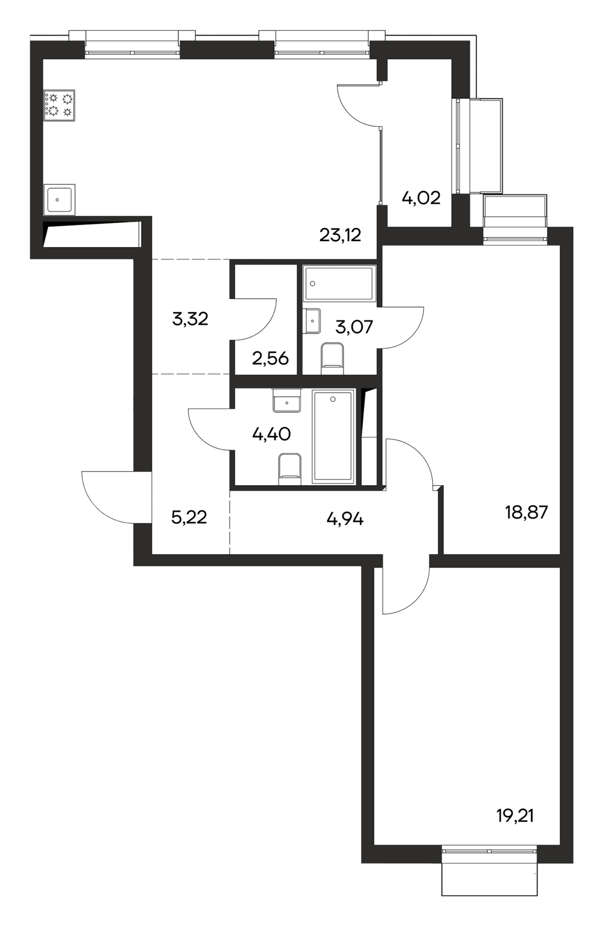 2-к, 88.73 м² · Ана-Юрт