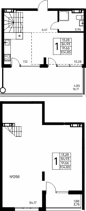 1-к, 104.85 м² · Розовое озеро