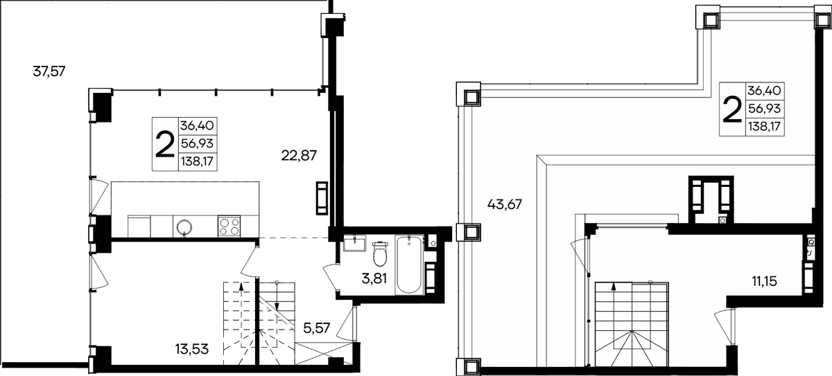 2-к, 138.17 м² · Ола-апарт