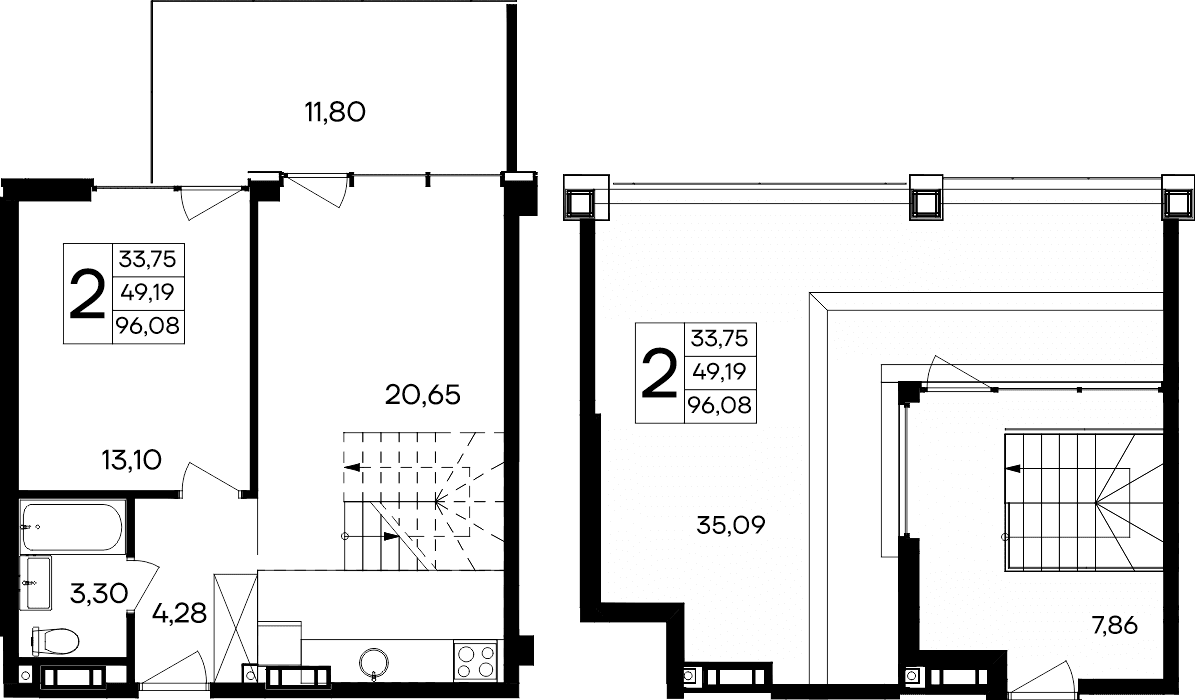 2-к, 96.08 м² · Ола-апарт