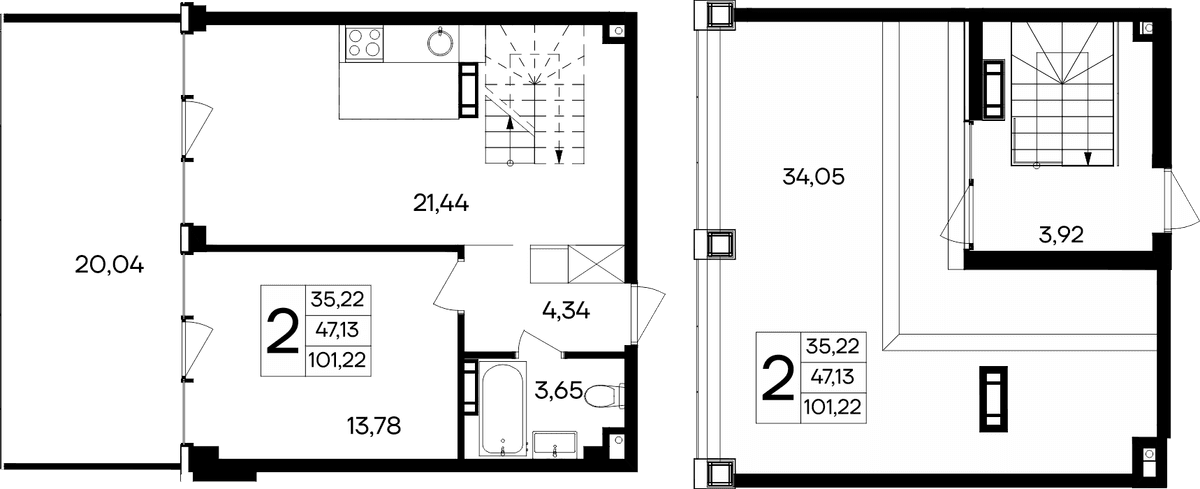 2-к, 101.22 м² · Ола-апарт
