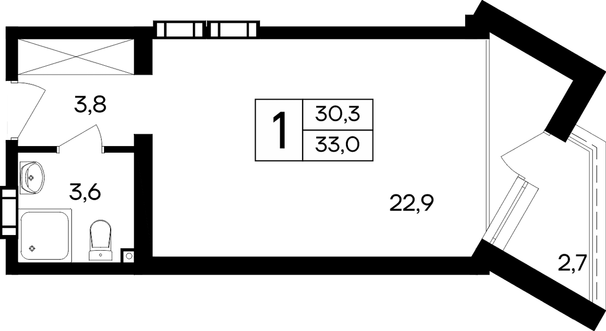 1-к, 33 м² · Cosmos Smart Евпатория