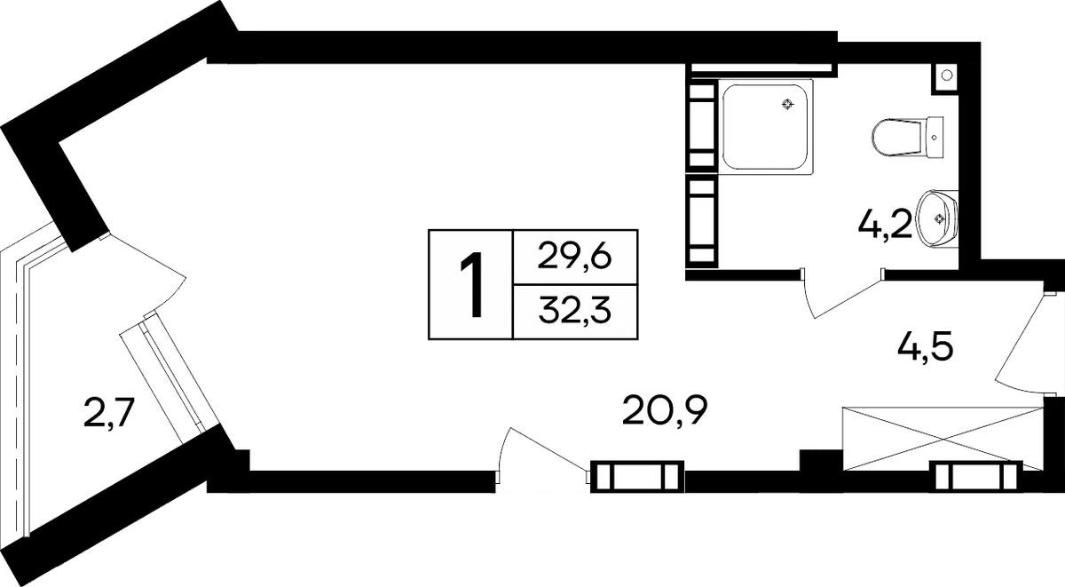1-к, 32.3 м² · Cosmos Smart Евпатория