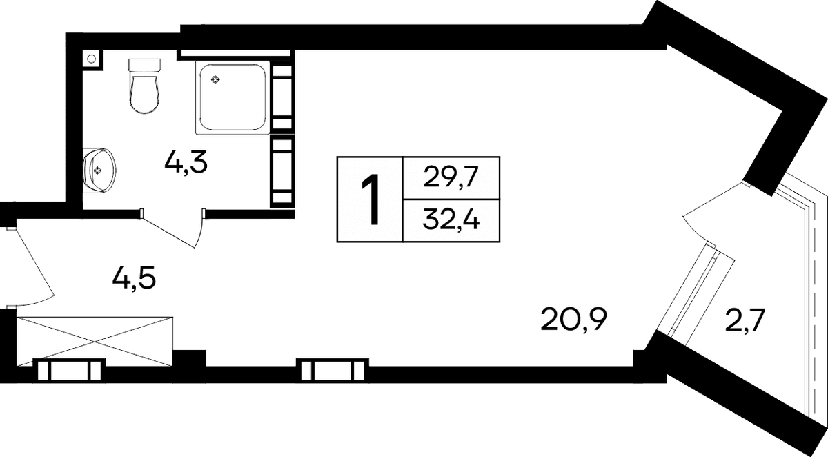 1-к, 32.4 м² · Cosmos Smart Евпатория