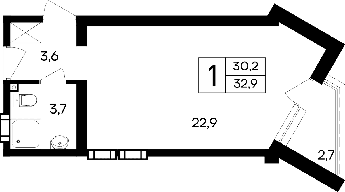 1-к, 32.9 м² · Cosmos Smart Евпатория