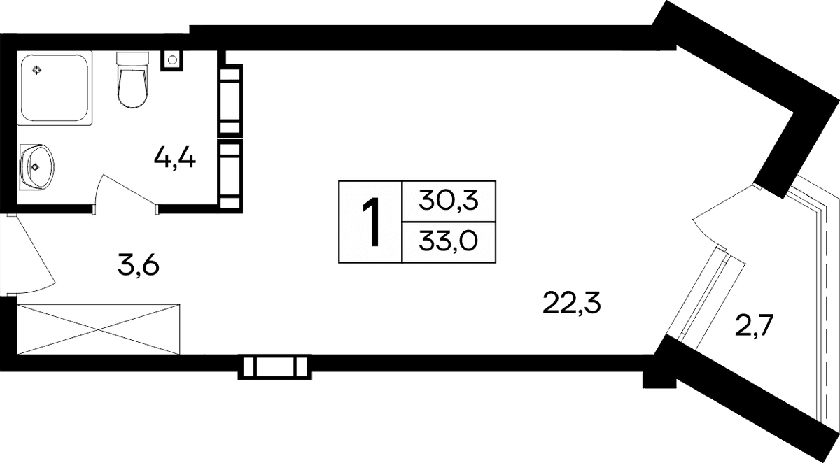 1-к, 33 м² · Cosmos Smart Евпатория