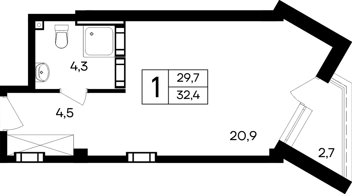 1-к, 32.4 м² · Cosmos Smart Евпатория