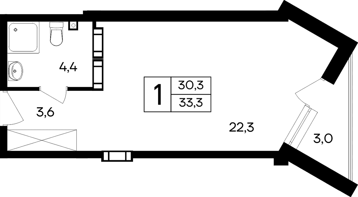 1-к, 33.3 м² · Cosmos Smart Евпатория