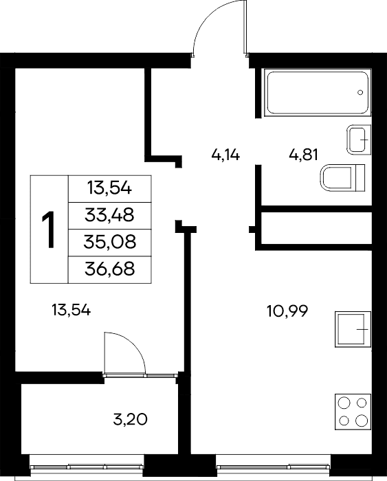 1-к, 36.68 м² · Новый Судак
