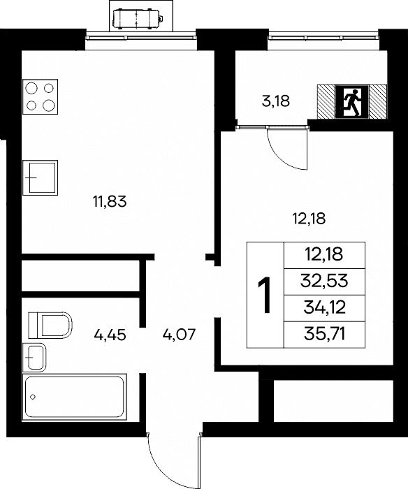 1-к, 35.71 м² · Новый Судак