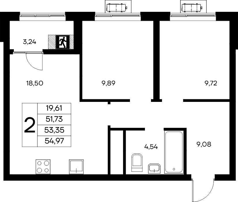 2-к, 54.97 м² · Новый Судак