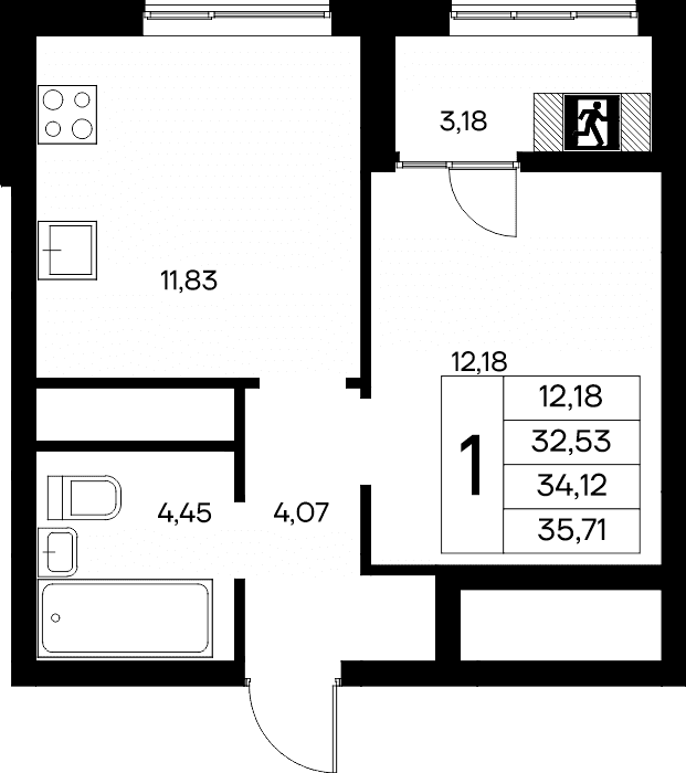 1-к, 35.71 м² · Новый Судак