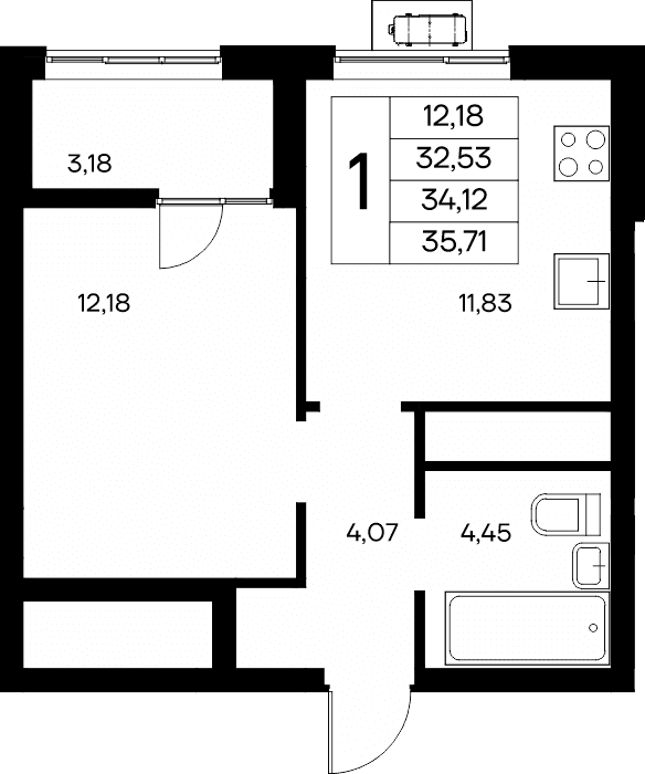 1-к, 35.71 м² · Новый Судак