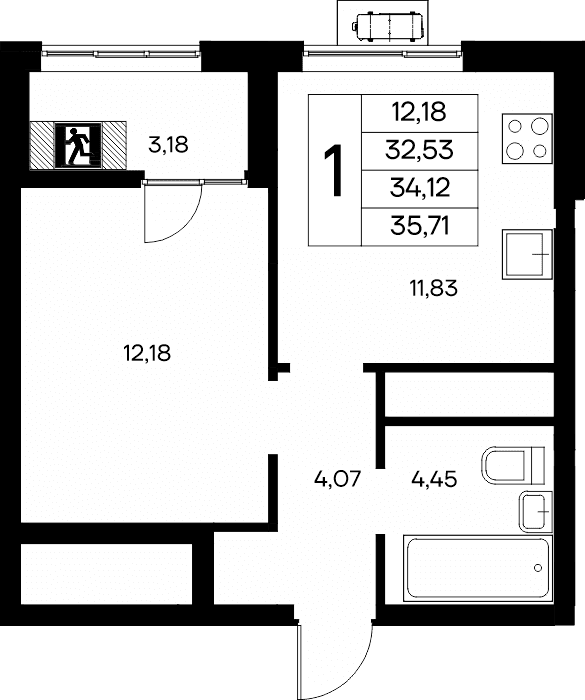 1-к, 35.71 м² · Новый Судак
