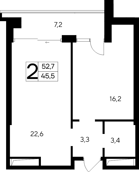 2-к, 52.7 м² · Ривьера Евпатории