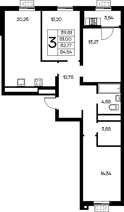 3-к, 84.54 м² · Новый Судак
