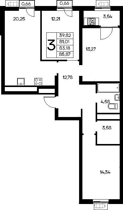 3-к, 85.87 м² · Новый Судак