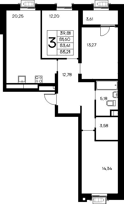 3-к, 85.21 м² · Новый Судак