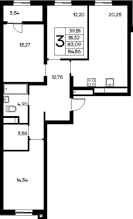 3-к, 84.86 м² · Новый Судак
