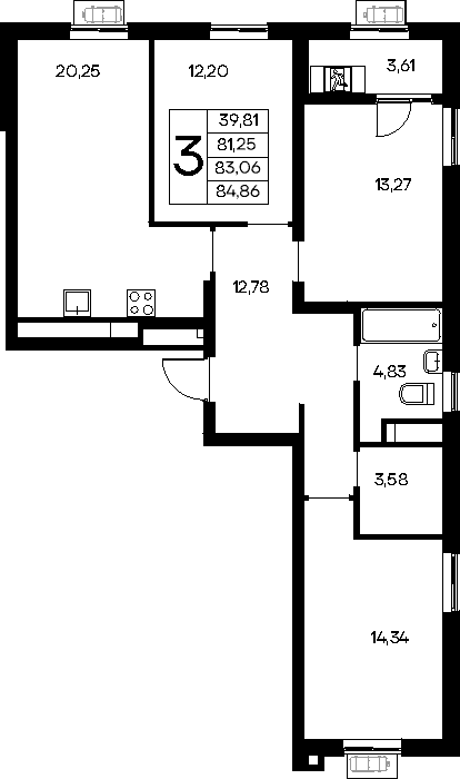 3-к, 84.86 м² · Новый Судак