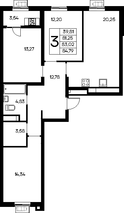 3-к, 84.79 м² · Новый Судак