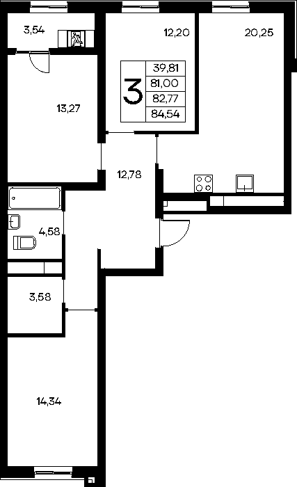 3-к, 84.54 м² · Новый Судак