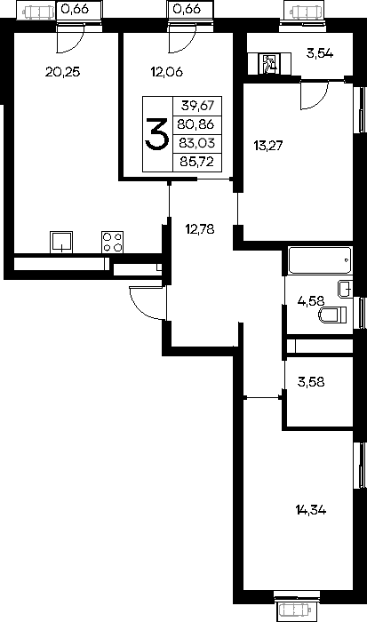 3-к, 85.72 м² · Новый Судак