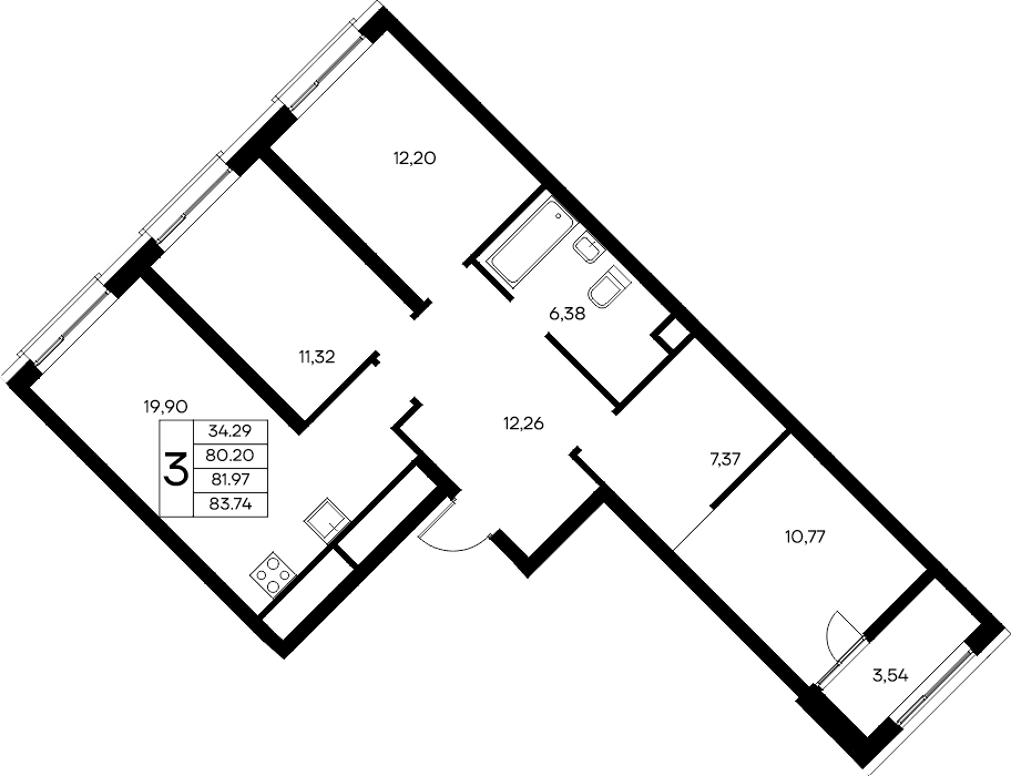 3-к, 83.74 м² · Новый Судак