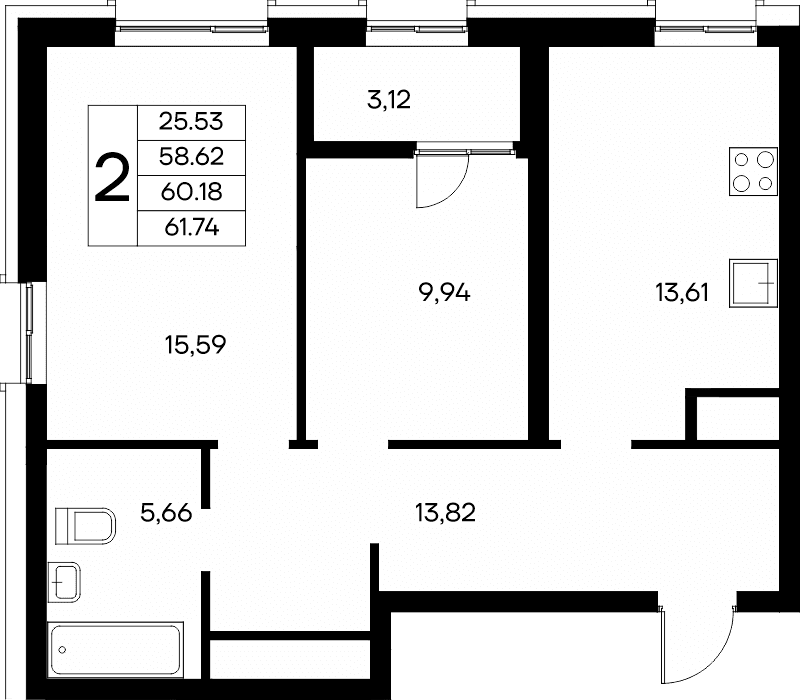 2-к, 61.74 м² · Новый Судак