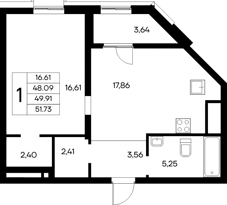 1-к, 51.73 м² · Новый Судак