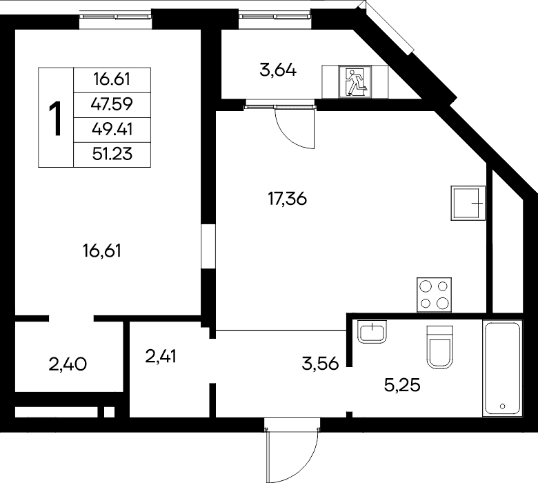 1-к, 51.23 м² · Новый Судак