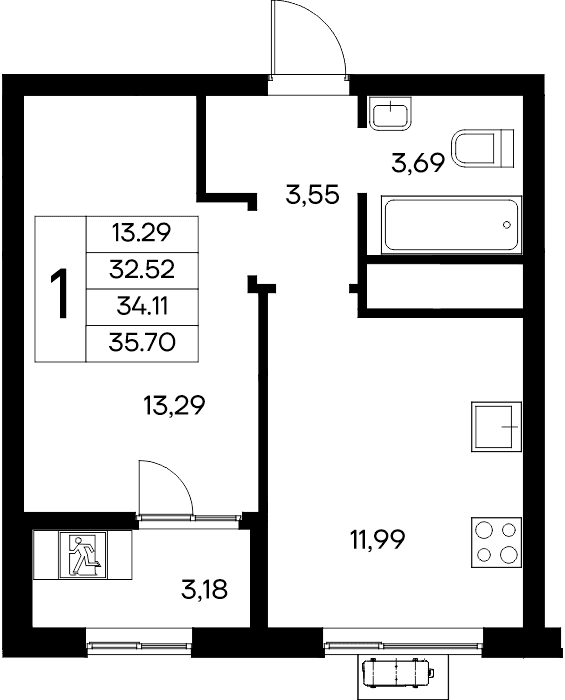1-к, 35.7 м² · Новый Судак