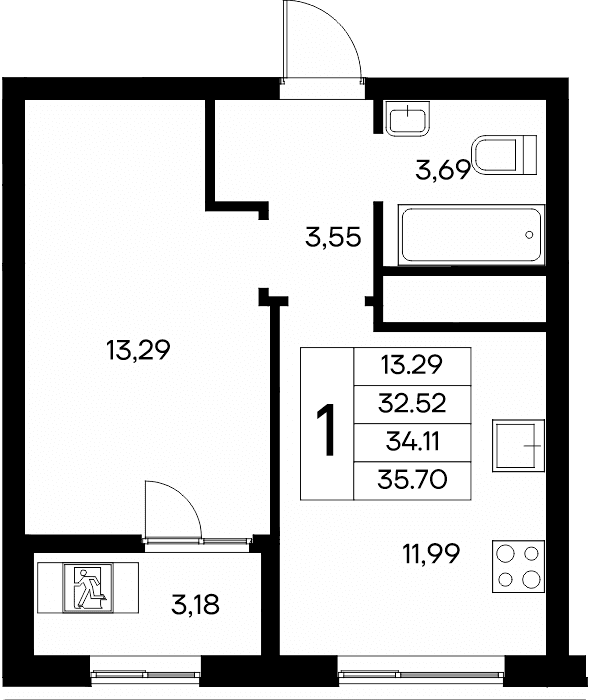 1-к, 35.7 м² · Новый Судак