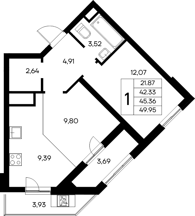 1-к, 49.95 м² · Новый Судак