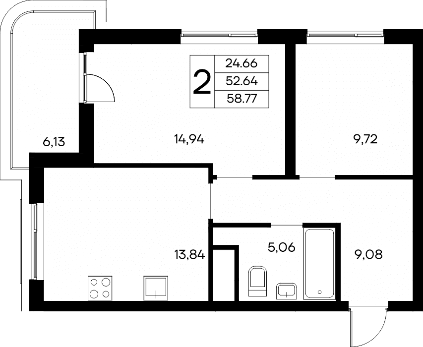 2-к, 58.77 м² · Новый Судак