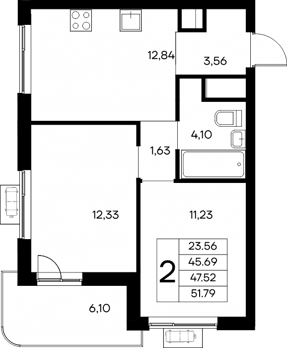 2-к, 51.79 м² · Новый Судак