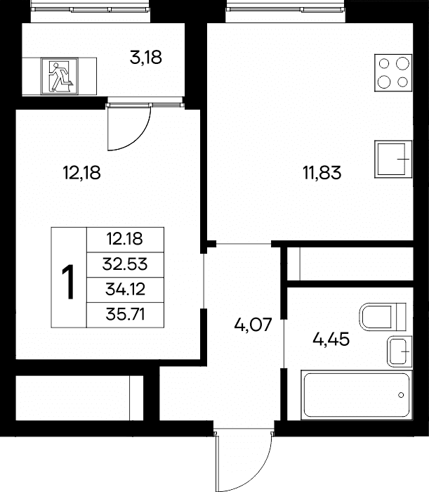 1-к, 35.71 м² · Новый Судак
