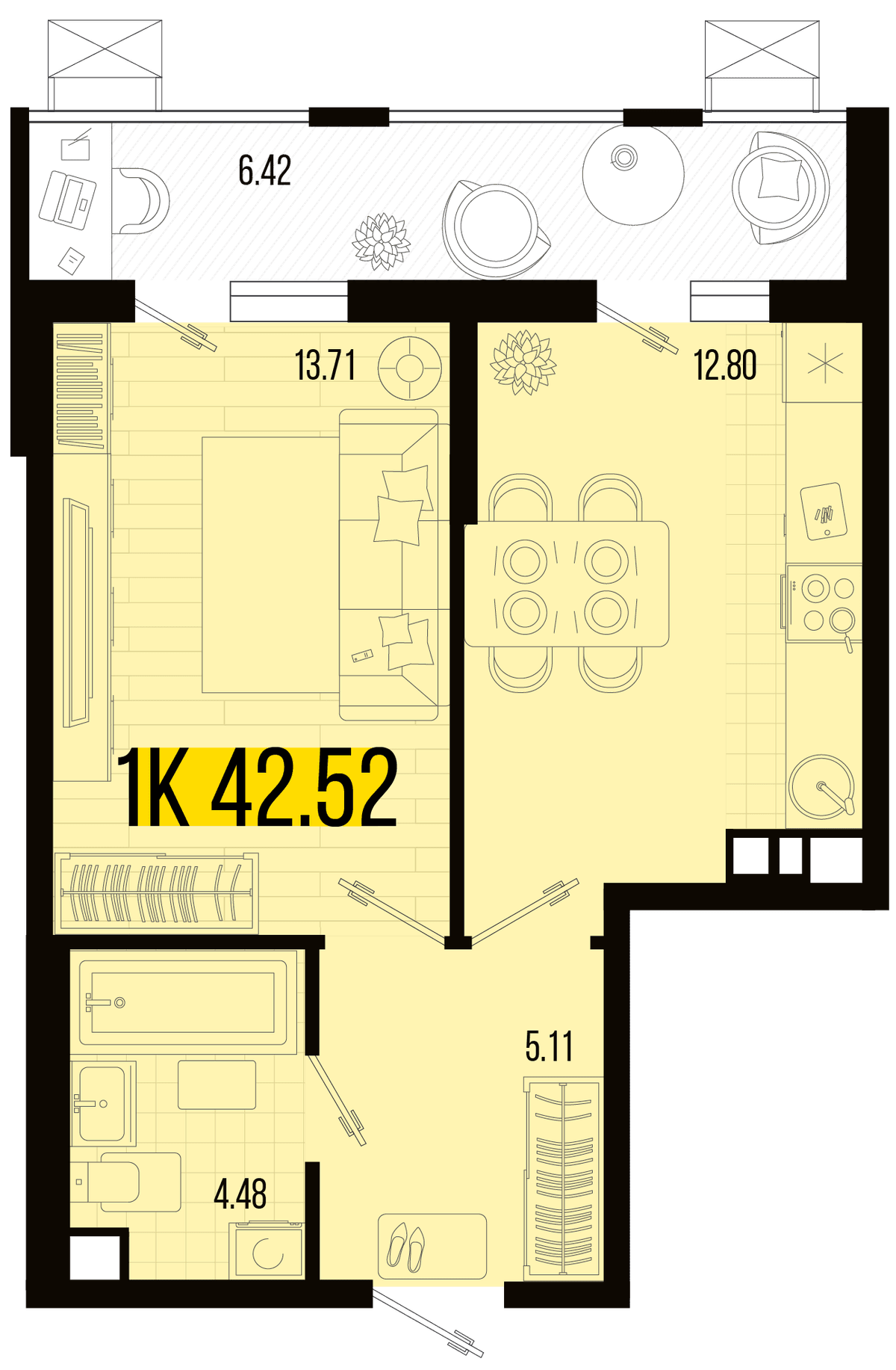 1-к, 39.75 м² · Цветной бульвар