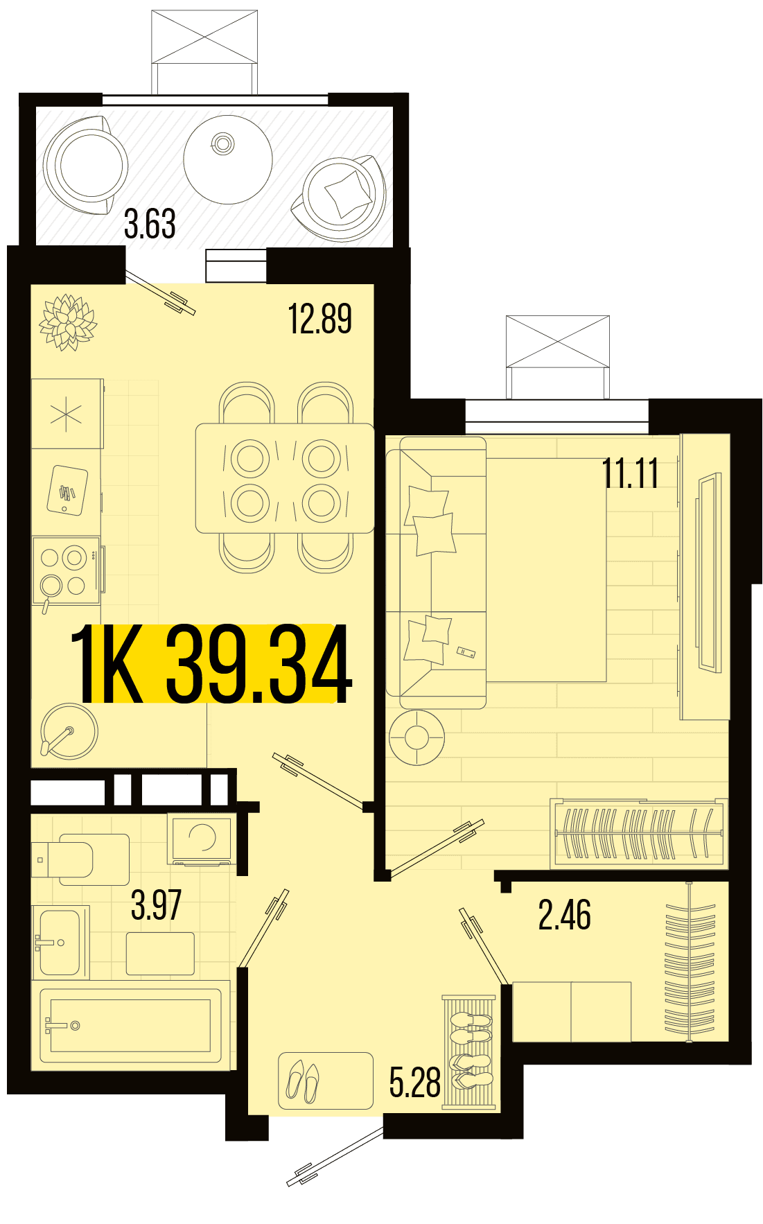 1-к, 37.85 м² · Цветной бульвар
